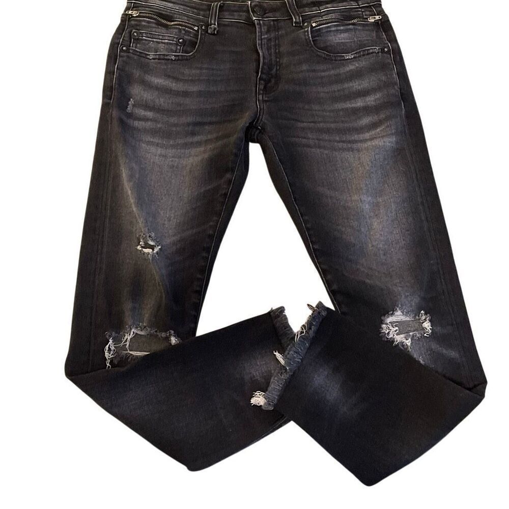 R13 Women’s Biker Boy Distressed Designer Jeans
